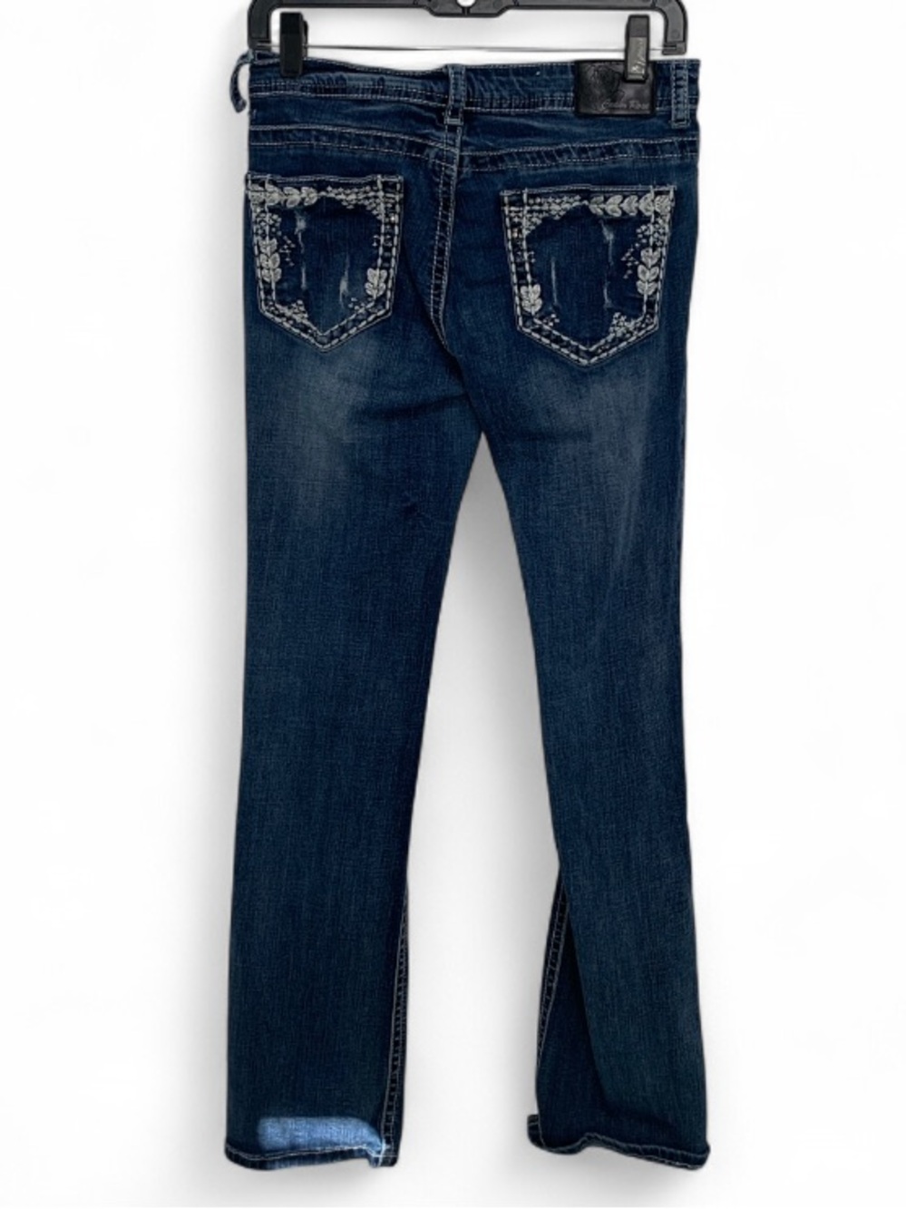 Cedar Rose Dark Blue Bootcut Jeans with Embellished Back Pockets